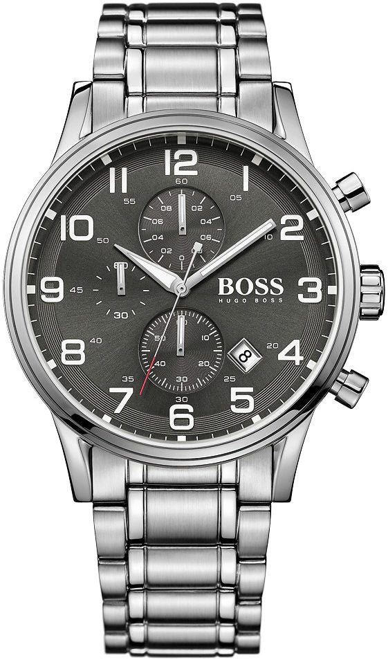 HUGO BOSS Analogico Quadrante Grigio 1513181 Orologio Uomo