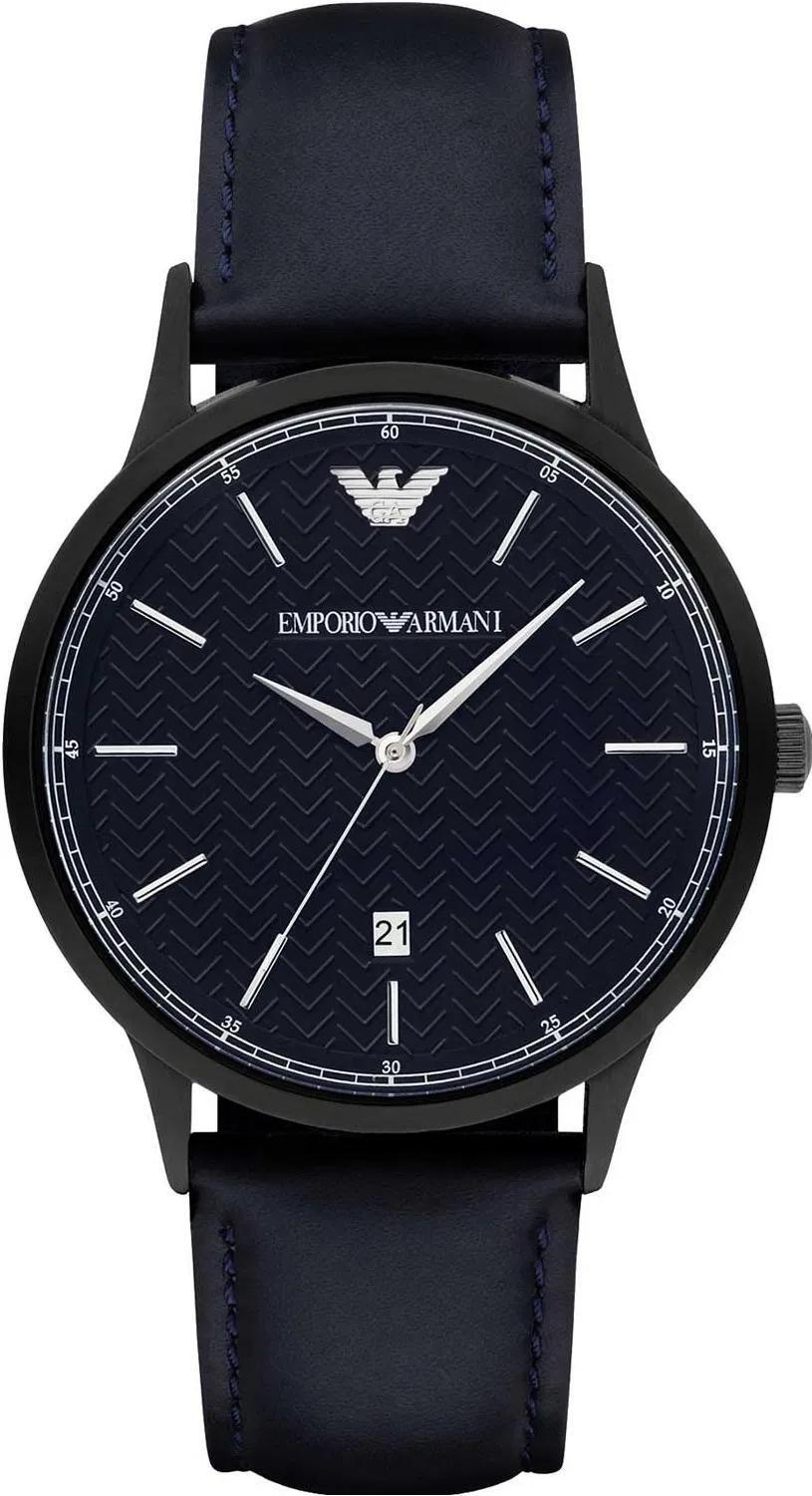 EMPORIO ARMANI Pelle Blue con Quadrante Blu AR11190 Orologio Uomo