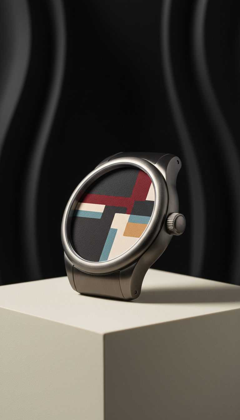 Gallery-Red-Uhr mit Künstlerzifferblatt