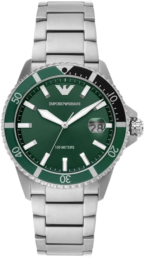 EMPORIO ARMANI Diver Analogico Green Quadrante AR11338 Orologio Uomo