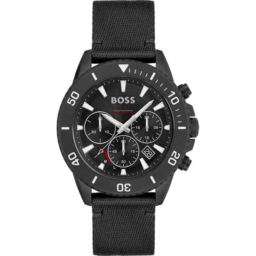 HUGO BOSS Nylon Admiral Analogico Quadrante Nero 1513918 Orologio Uomo