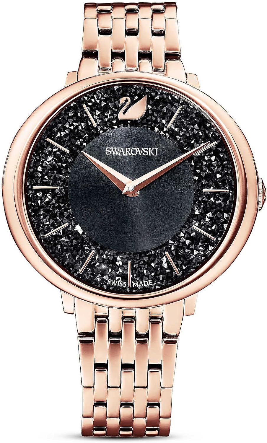 Swarovski Crystalline Chic Metal Black Oro Rosa Tone 5544587 Orologio Donna