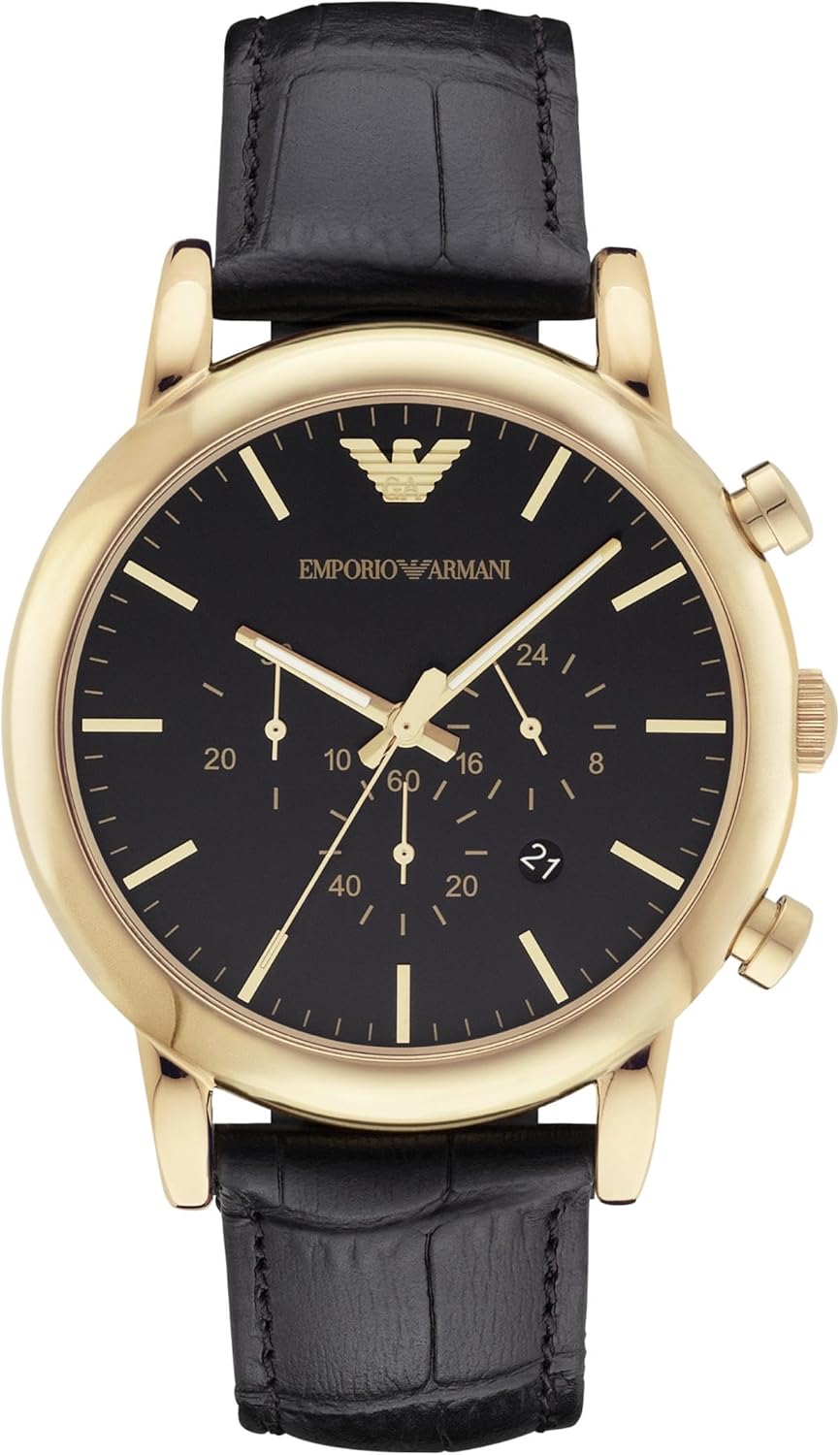 EMPORIO ARMANI Cronografo Pelle Nera AR1917 Orologio Uomo