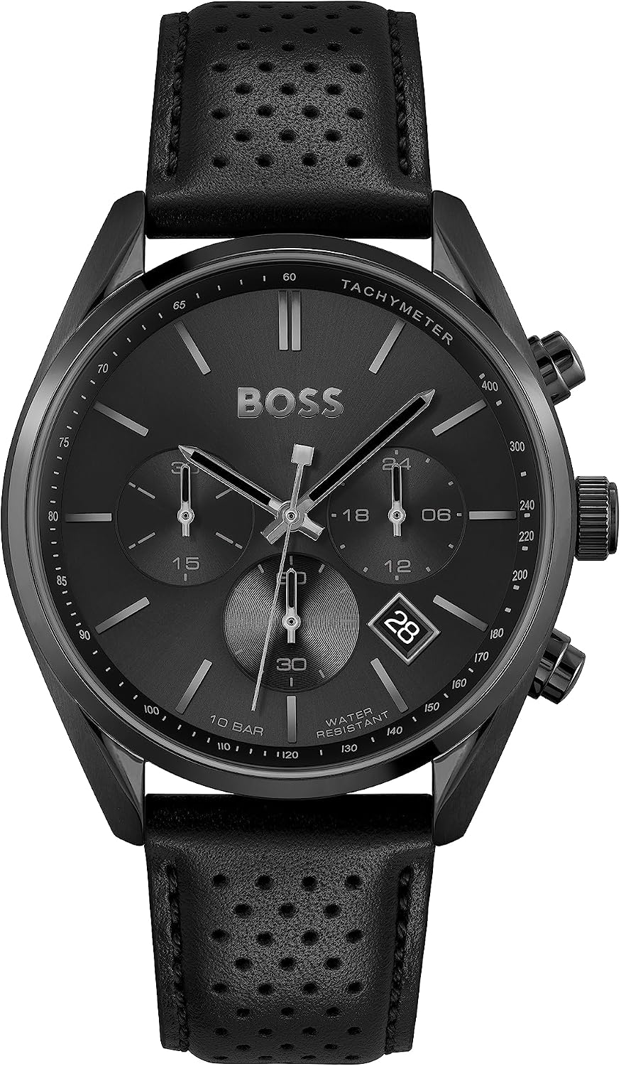 HUGO BOSS Champion Pelle Nera 1513880 Orologio Uomo