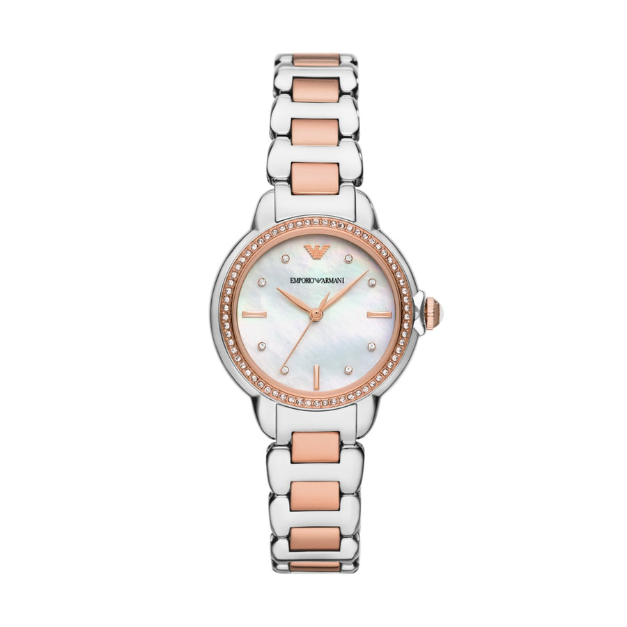 EMPORIO ARMANI Analogico Off Quadrante Bianco AR11569 Orologio Donna