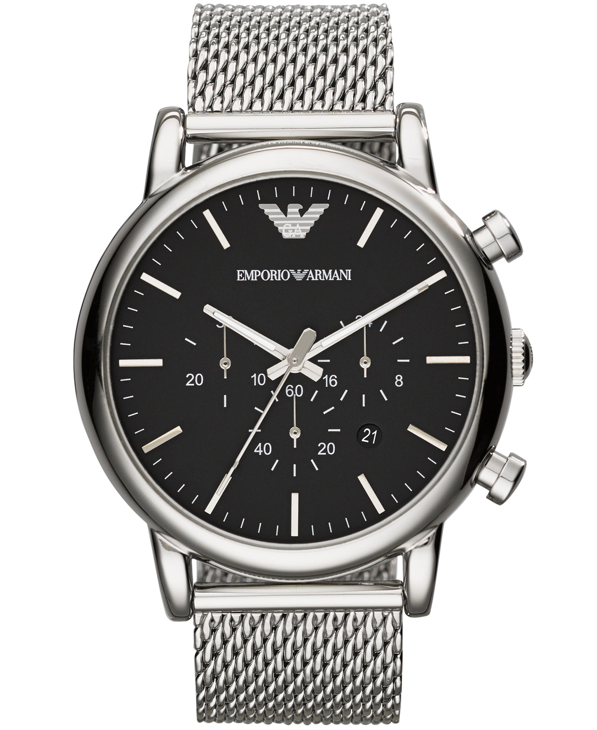 EMPORIO ARMANI AR1808 Dress Silver Black Orologio Uomo