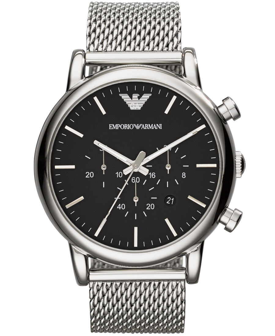 EMPORIO ARMANI AR1808 Dress Silver Black Men's Watch