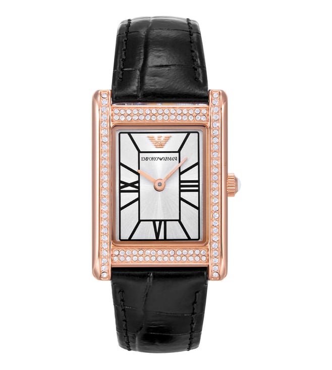 EMPORIO ARMANI EMPORIO Two-hand Black Leather AR11624 Women's Watch
