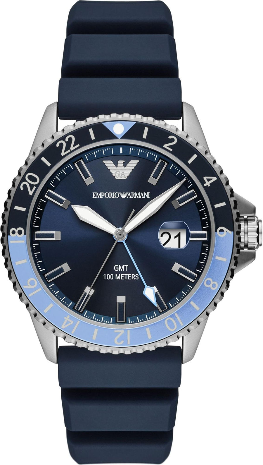 EMPORIO ARMANI GMT Dual Time Stainless Steel Men's Watch AR11592