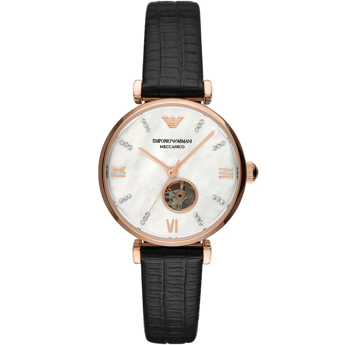 EMPORIO ARMANI Automatico Oro Rosa Tone AR60047 Orologio Donna