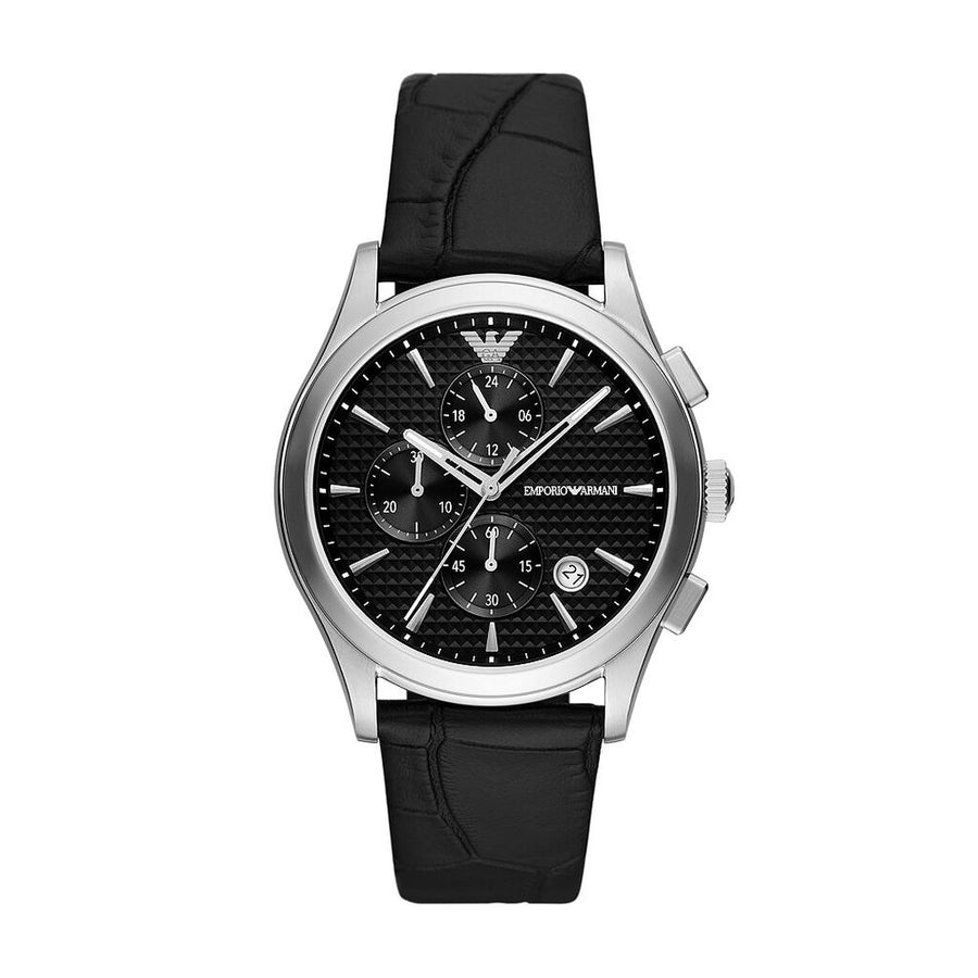 EMPORIO ARMANI Analog Black Dial Leather Band AR11530 Men's Watch