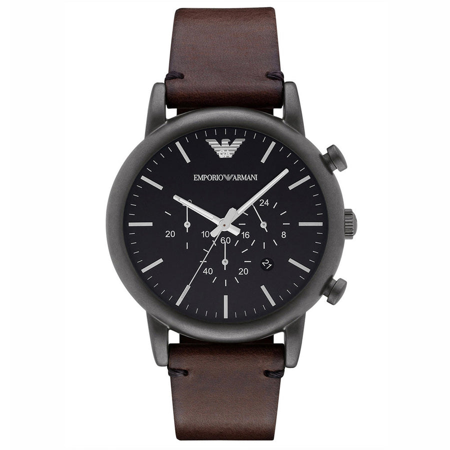 EMPORIO ARMANI Classic Chronograph Black Dial Brown AR1919 Men's Watch
