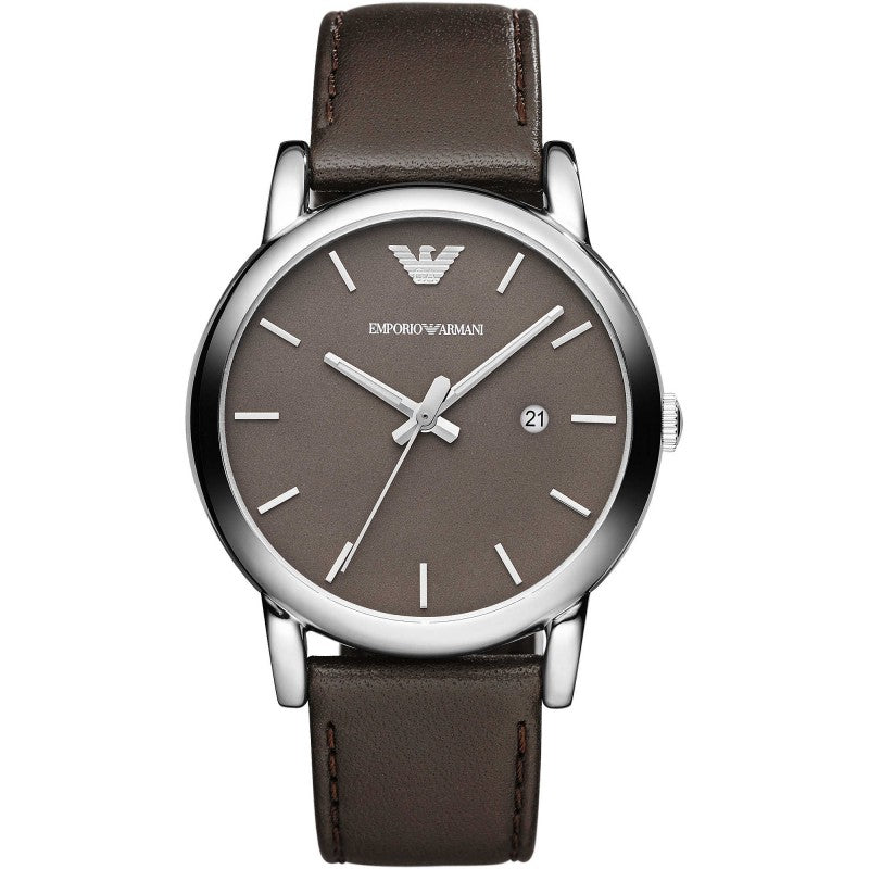 EMPORIO ARMANI Brown Dial Leather Band AR1729 Men's Watch