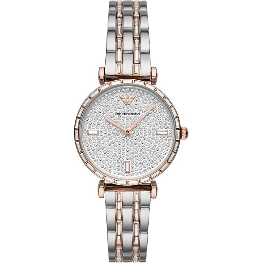 EMPORIO ARMANI Gianni T-Bar Silver Dial AR11293 Women's Watch