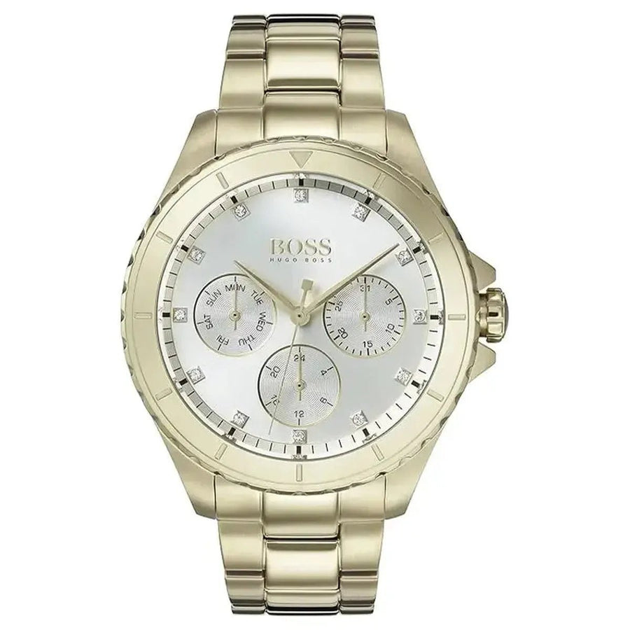 HUGO BOSS Premiere Gold Quadrante Argento 1502445 Orologio Donna