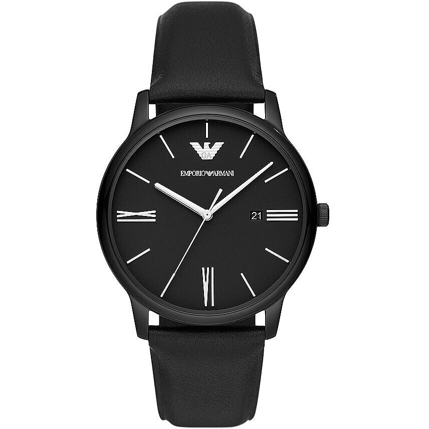 EMPORIO ARMANI Leather Analog Black Dial AR11573 Men's Watch