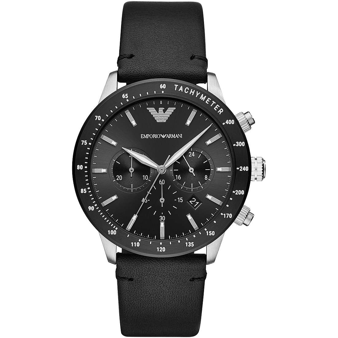 EMPORIO ARMANI Cronografo Pelle Nera Emporio IT AR11243 Orologio Uomo