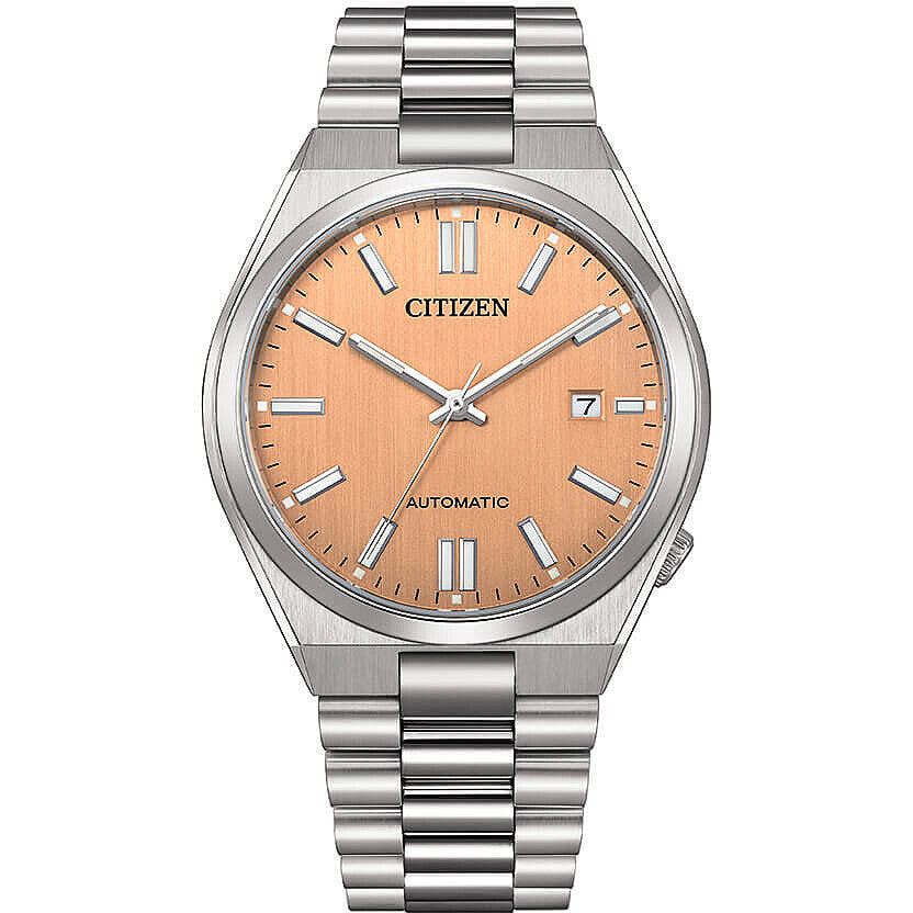 CITIZEN TSUYOSA NJ0159-86Z Orologio Automatico da Uomo con Quadrante Arancione salmone