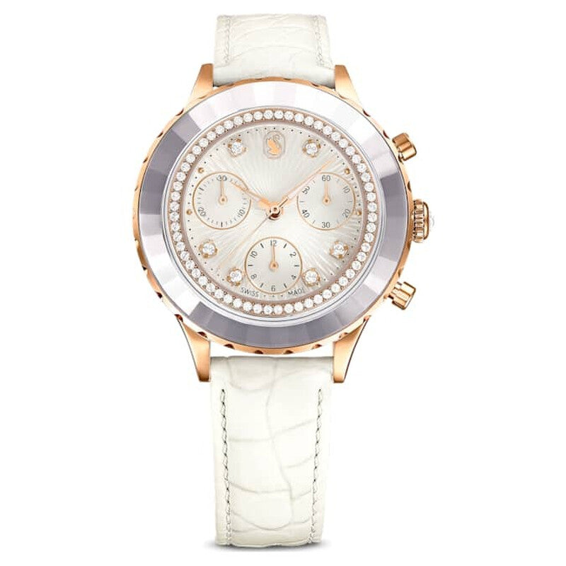 Swarovski Octea Chrono Crystal Quadrante Bianco 5671150 Orologio Donna